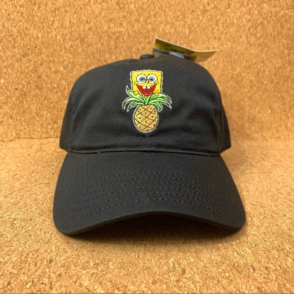 Spongebob Hat Cap Kids Adjustable Nickelodeon Squarepants Pineapple Disney Black